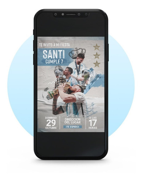 Invitación Digital Messi Argentina Campeón Mundial Qatar #12 0