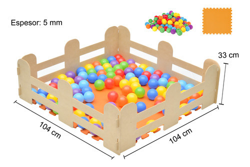 Corralito Corral Pelotero Bebe Establo 1x1mt Alto 33cm 1