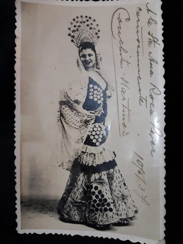 Antigua Fotografía Conchita Martínez, Autografiada Año 1937. 0