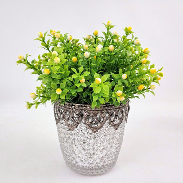 Vasinho Castiçal Prata 9x9x9cm Porta Vela Vaso Decoração 1