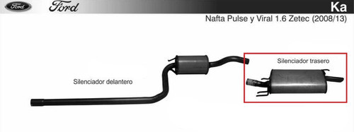 Silenciador Ford Ka Pulse/viral/1.6 1