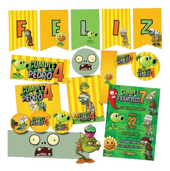 Kit Imprimible Personalizado Plantas Vs Zombies Candy Deco 0