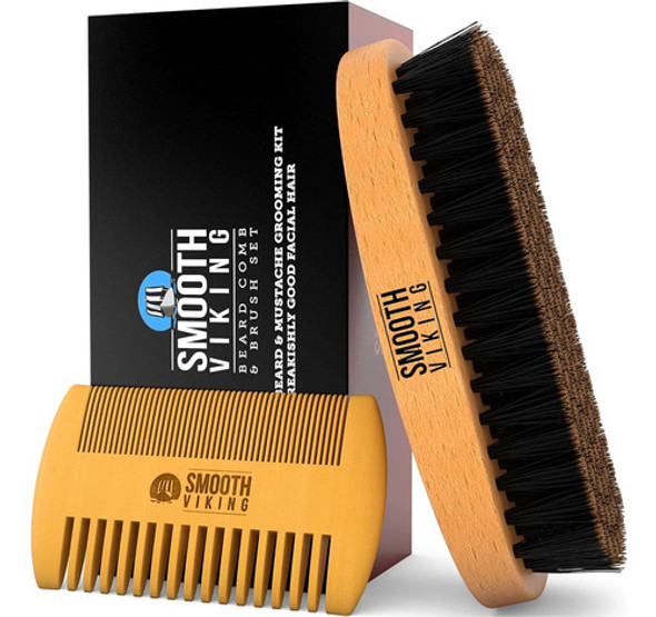 Cepillo De Barba Y Bigote Para Hombre - Con Cerdas De Jabalí 0