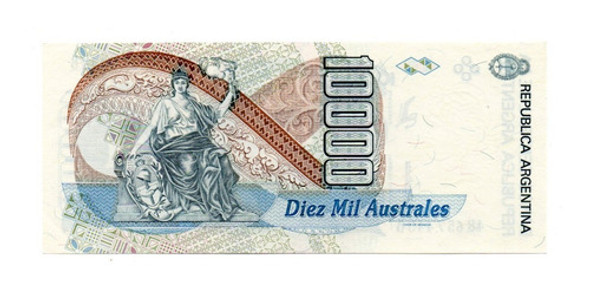 Billete Argentina 10000 Australes Bottero 2880 Serie B Sc- 1