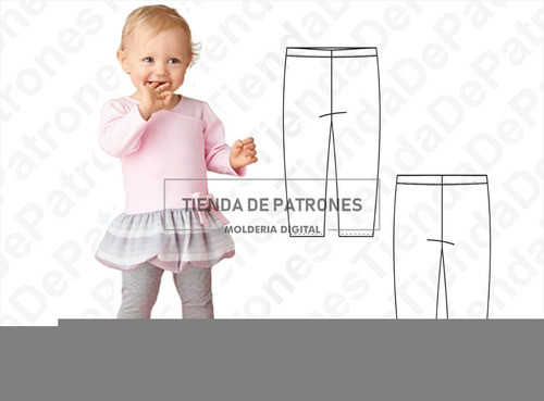 Molde Patron Coreldraw Calza Legging Bebes De 6meses A 4años 1