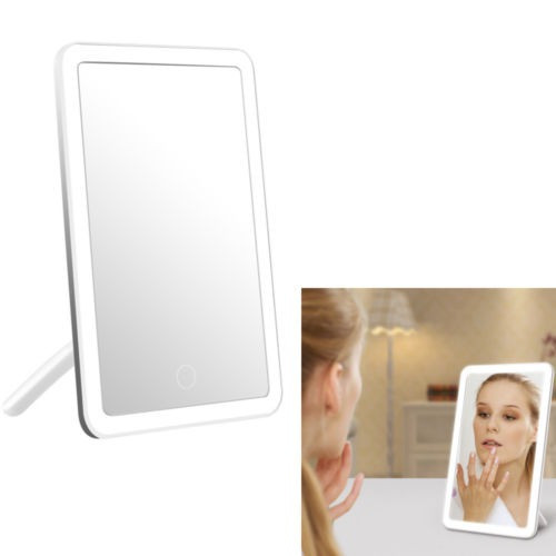 Le Portátil Led Iluminado Maquillaje Espejo, Recargable Usb 0
