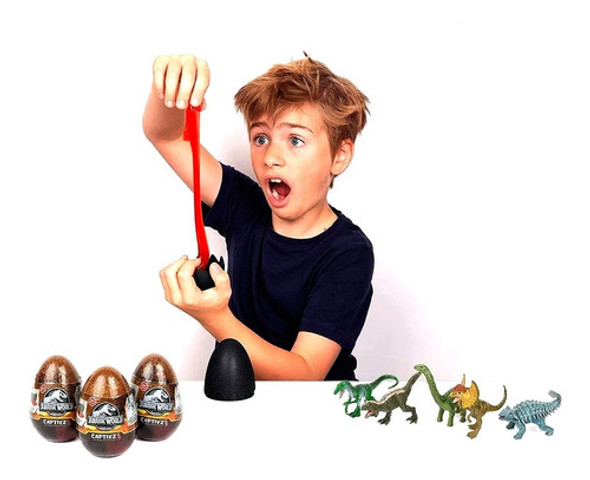 Pack 4 Huevos Dinosaurios C/slime Jurassic World Vamosajugar 1