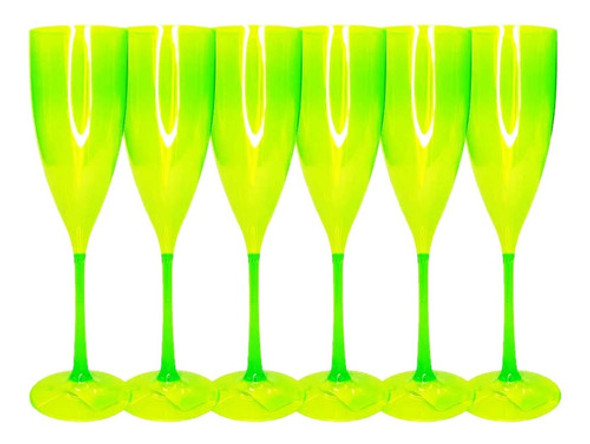 Kit 6 Taças Champagne 180 Ml Verde Transparente - Lsc Toys 0