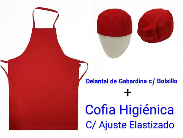 Delantal + Cofia Varios Colores Iguales O Combinados 1