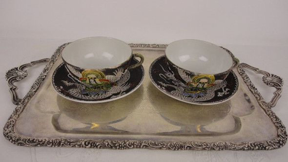 Taza Te Japonesa Antigua Con Dragon Esmaltado Divina Veala 0