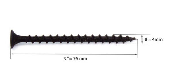Tornillo Autoperforante Drywall Madera 8x3 Negro X 1000u 1