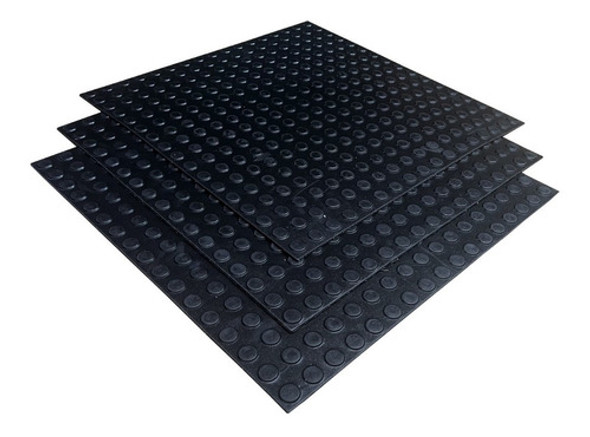 Kit 15 Piso Pastilhado 50x50cm Piso Moeda Bolha Preto 0