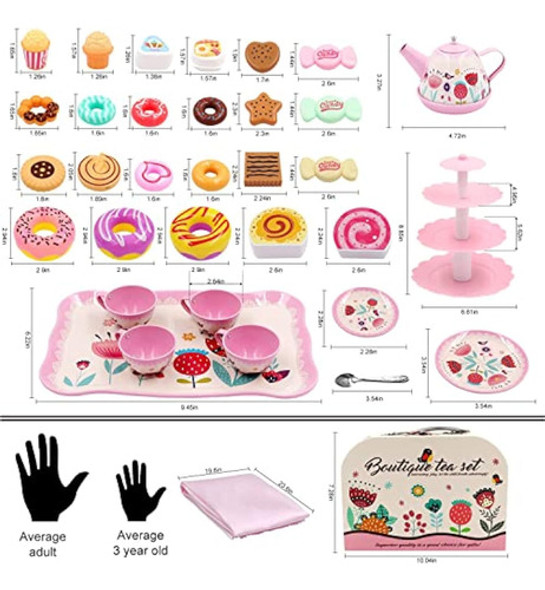 Juego De Té De 44 Piezas Para Niñas Pequeñas, 1 Juego De Té De 44 Piezas Para Niñas Pequeñas, 1