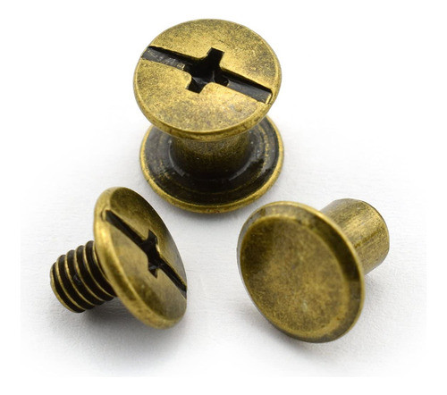 Remache Tornillo Plano Separacion 6mm 120u Bronce Slotted 0