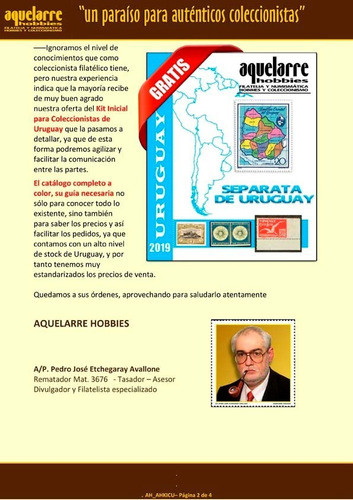 Filatelia Uruguay Kit Iniciación Coleccionistas De Uruguay 1