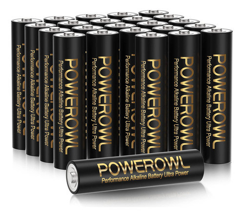 Powerowl Paquete De 24 Pilas Alcalinas Aa De Alta Capacidad, 0