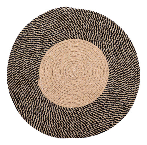 Tapete Circular De 80 Cm De Diâmetro Retrô, Juta Redonda, Re 0