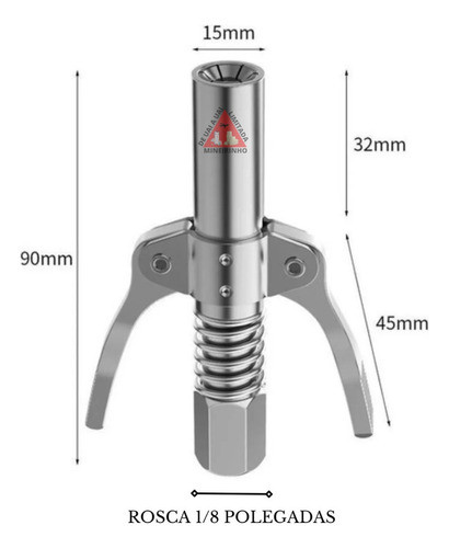 Kit 2 Acoplador Pistola Bico Comando Para Graxeira De Graxa 1