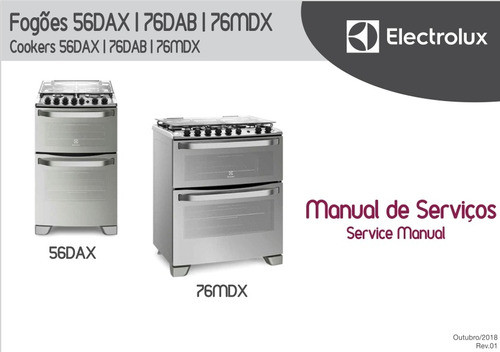 Manual Técnico Serviço Fogão Electrolux 56dax - 76mdx  76dab 0