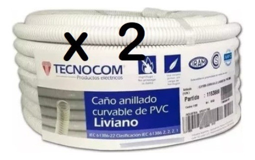 Caño Corrugado Flexible 3/4 Normalizado Ignífugo 2 X 25 Mts 0