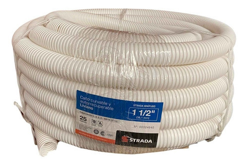 Caño Corrugado 1 1/2 Blanco Autoextinguible X25 Unidades 0