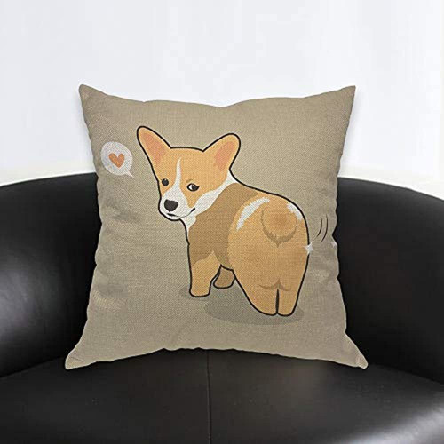 Aoyego Corgi Dog Throw Pillow Cover Shiny Butt Cute Dog Anim 1