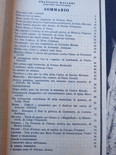 Revista La Settimana Incom Illustrata N.19-1958 Emma Danieli 1