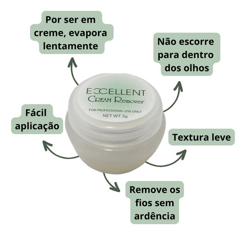 Kit Excellent Hs Removedor Em Creme 05x5g Remove Cola Cílios 1