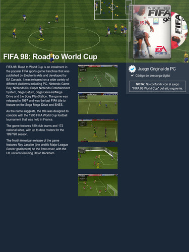 Fifa 98 : Road To World Cup - Descarga Digital - Pc #11207 1