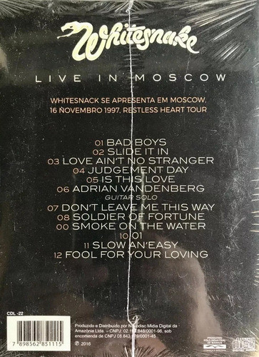Cd Whitesnake - Live In Moscow 1