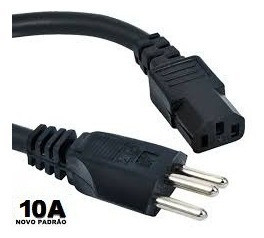 Cabo De Força Tripolar 3x0,75mm Plugue 10 Amp 1,50m Pct 25 1