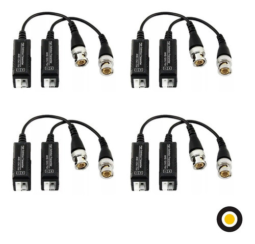 Balun Pasivo Camaras De Seguridad Pasivo 1080p 450mts X4 Par 0