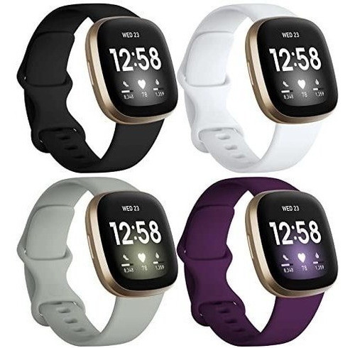 Malla Para Fitbit Versa 3 &sense X4  S Neg/bco/gris/mora 0