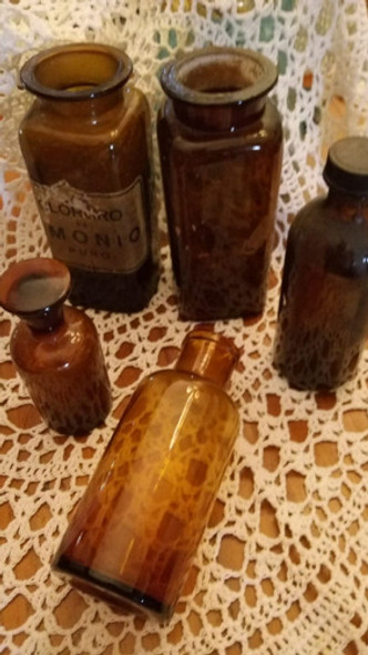 Lote Antiguos Frascos  Farmacia Ambar Variados 0