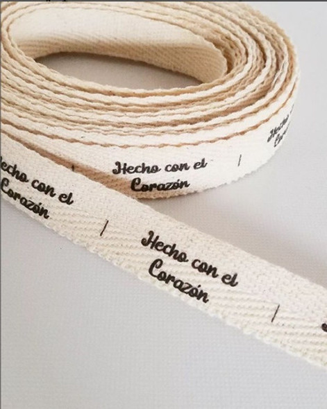 100 Etiqueta Ropa Cinta Hilera Estampada Algodón 20mm 0 100 Etiqueta Ropa Cinta Hilera Estampada Algodón 20mm 0