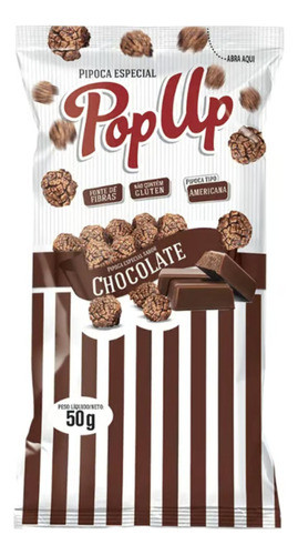 Kit 15 Pipocas Pop Up Chocolate 15x50g 0