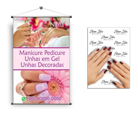 Banner Manicure + Placa De Para Tirar Foto 0