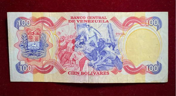Billete 100 Bolívares Venezuela 1980 Pick 59 A Simón Bolívar 1