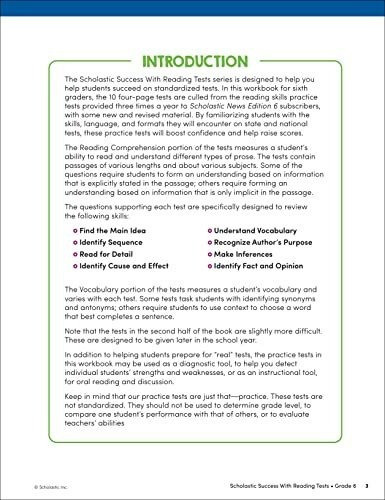 Book : Scholastic Success With Reading Tests Grade 6 -... 1