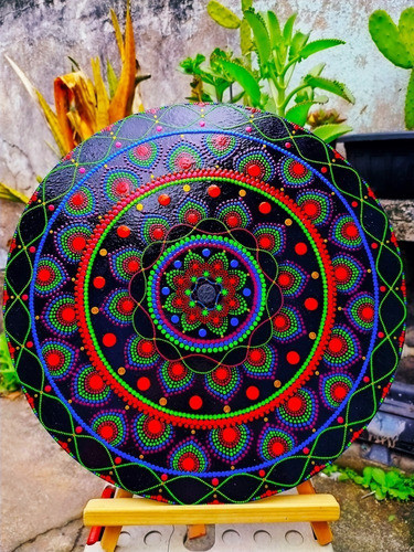 Mandala Em Pontilhismo  Psicodélico 1