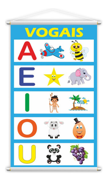Banners Alfabeto + Calendário + Vogais Ensino Escolar Kit 1