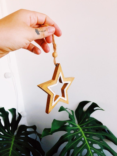 Estrellas De Madera Navidad Para Colgar 1