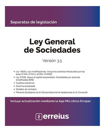 Ley General De Sociedades Separatas Ultima Edicion 0