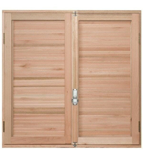 Janela De Madeira Veneziana 120x120cm Com Caixilho 8,5cm 0