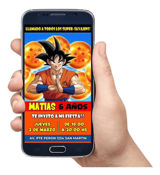 Invitacion Digital Personalizada Para Whatsapp Dragon Ball 0