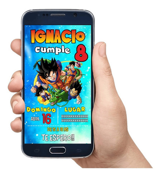 Invitacion Digital Personalizada Para Whatsapp Dragon Ball 1