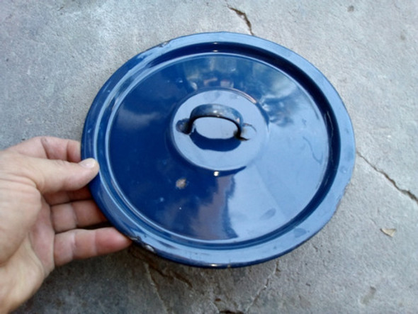 1/2-antigua Tapa Para Olla Enlozada Azul 22,4cm Diametro 0 1/2-antigua Tapa Para Olla Enlozada Azul 22,4cm Diametro 0