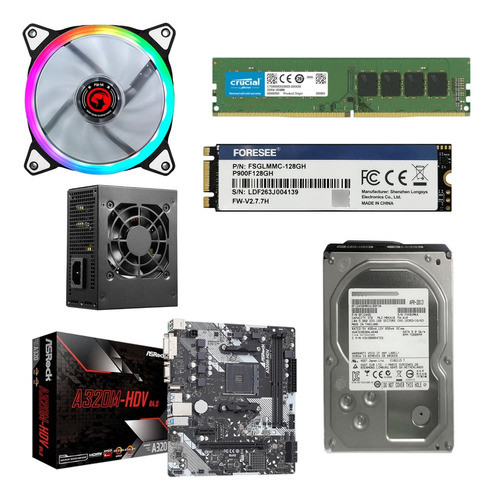 Pc Gamer Marvo R3 3200 8gb 128gb + 3tb Hdd Luces - Tecnobox 0
