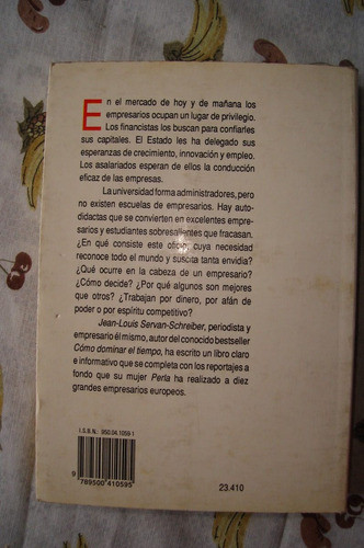 El Oficio De Empresario. Jean Louis Servan.. Emecé 1