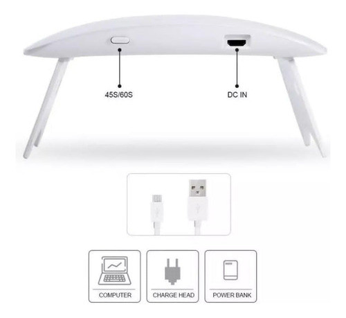 Cabina De Uñas 6w Lampara Luz Led Secador Uv Manos 1